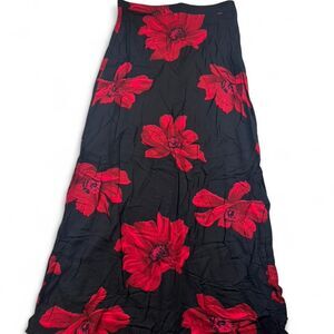 Vintage Jay Jacobs Floral Maxi Skirt Side Slits Boho - Size 9/10